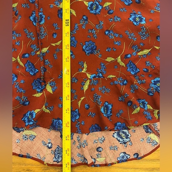 Free People Flower Fields Mini Dress Burgundy Ballon Sleeves Ruffles Boho Small - Picture 11 of 14